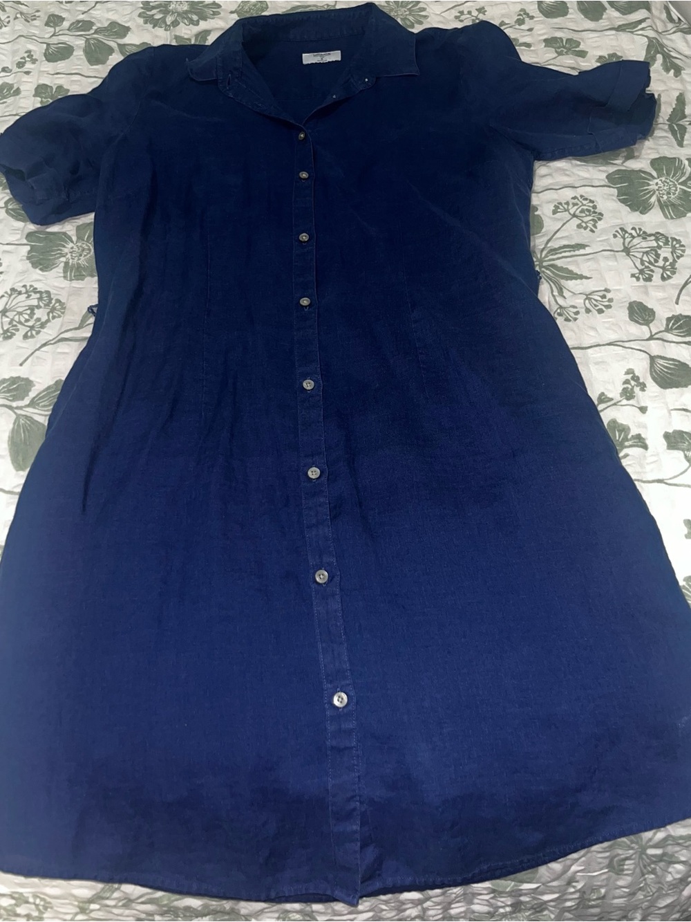 UNTUCKit Navy Button-Front Midi Shirt Dress